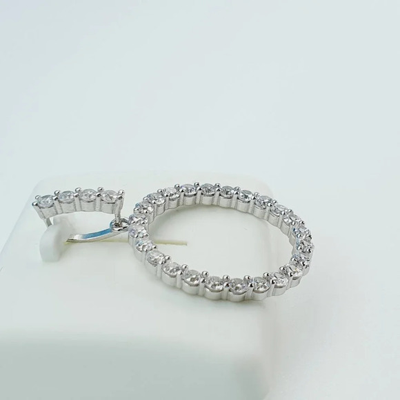 "925 Sterling Silver Cubic Zirconia Initial Pendant, UU1P6A6181 - Picture 8 of 9